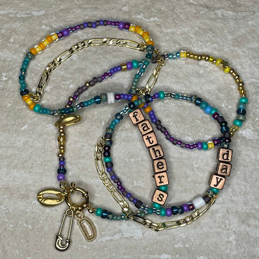 'Designer' Beaded Clasp Charm Bracelet