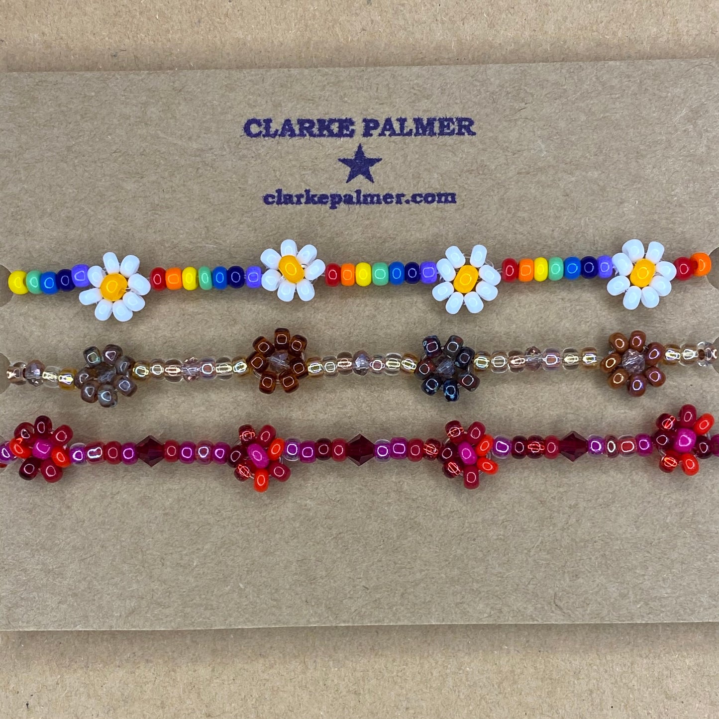 Leopard Daisy Beaded Bracelet