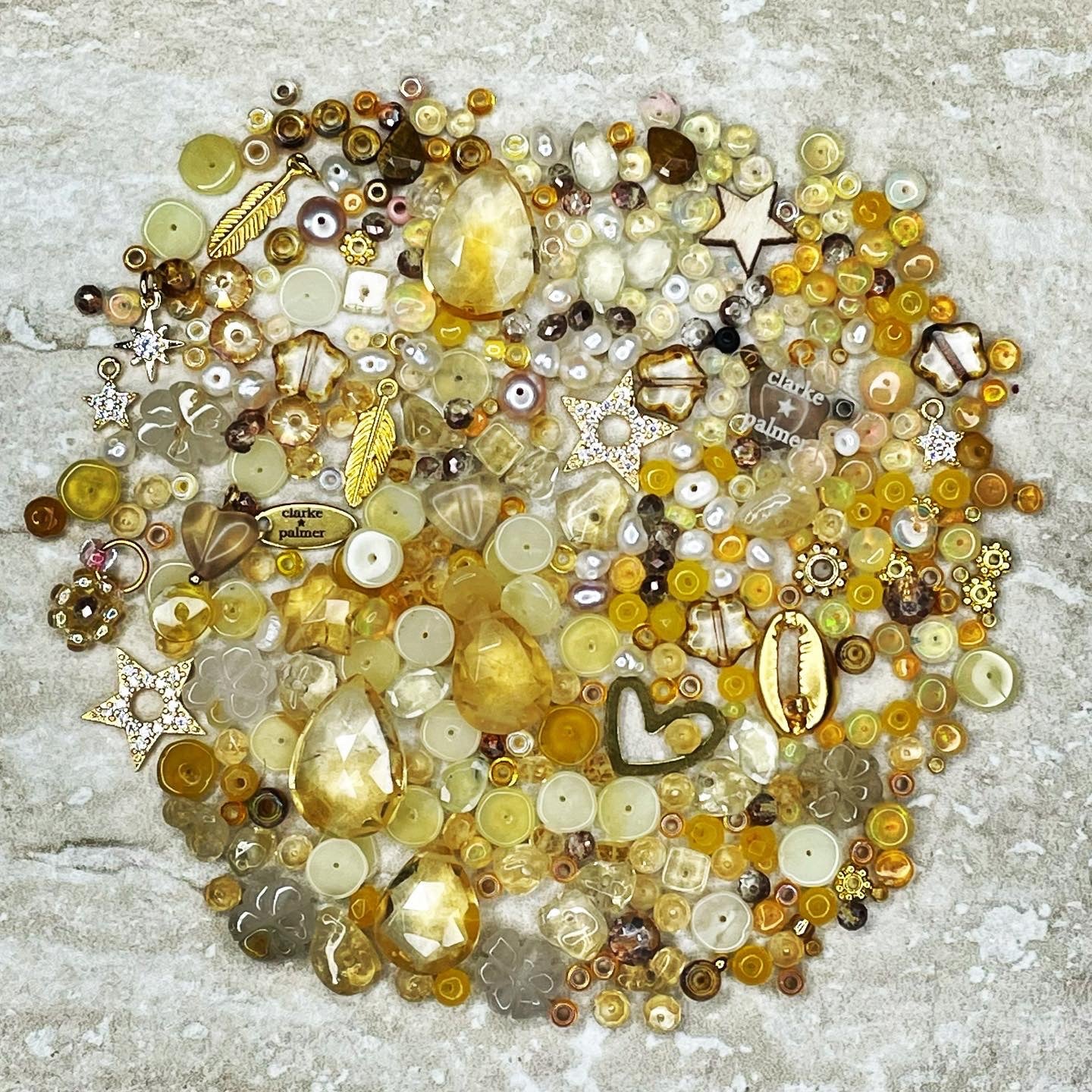 Golden Treasure Beach Opal & Citrine Charm Necklace
