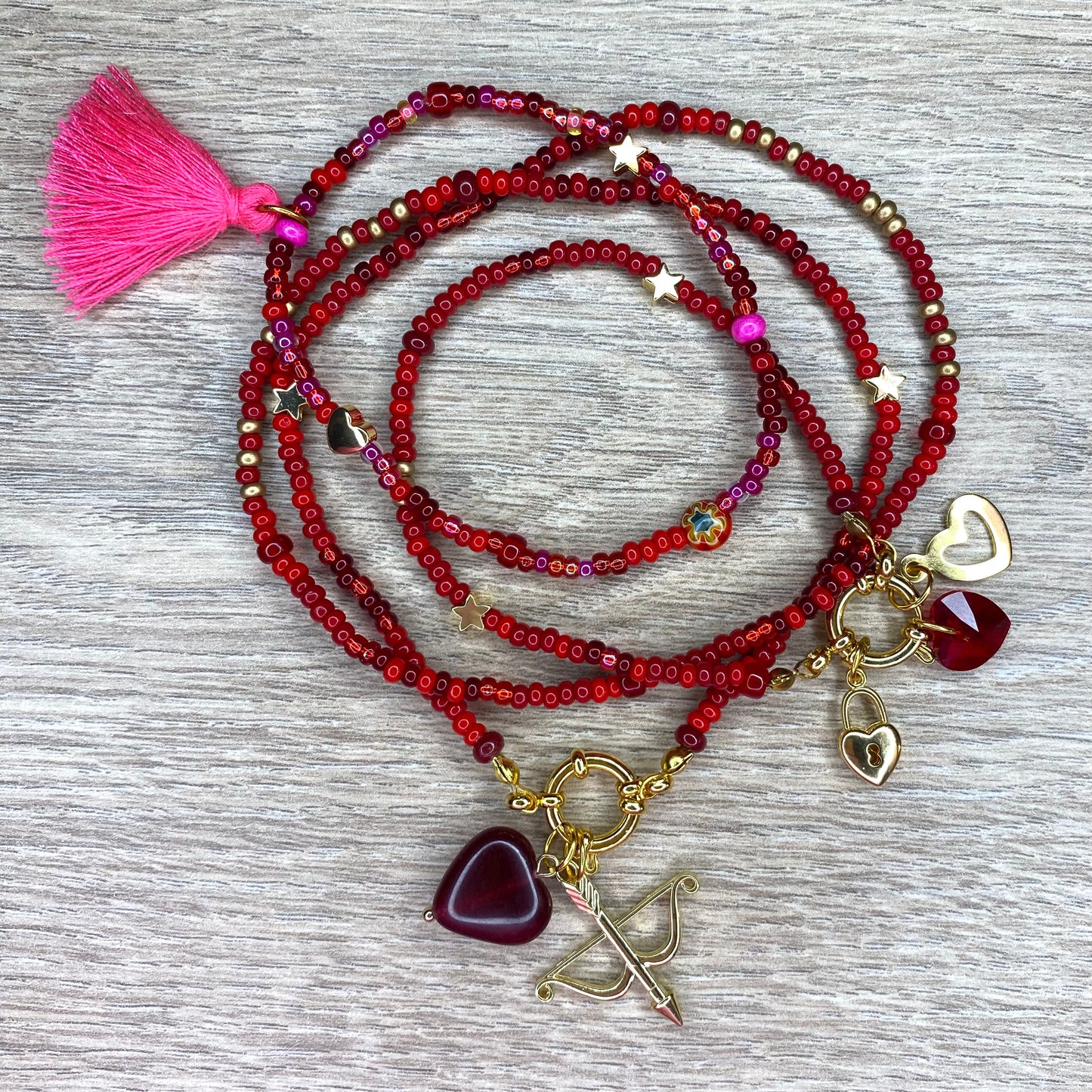 Red and Gold Clasp Bracelet