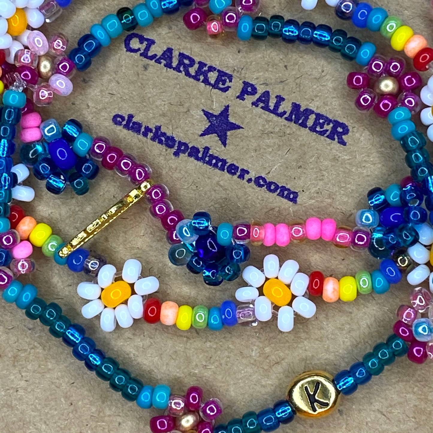 Daisy Rainbow Beaded Bracelet
