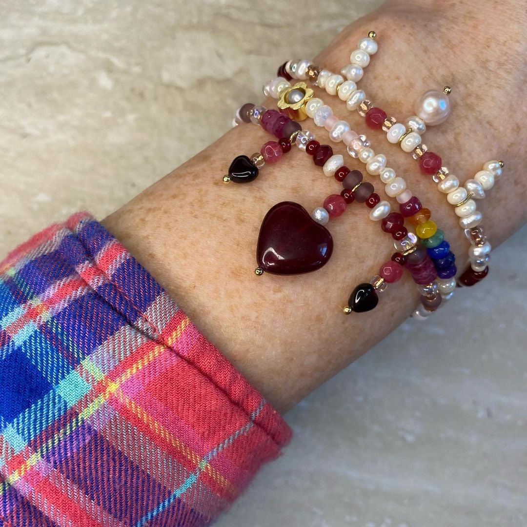 Love Collection Pearl, Garnet and Ruby Bracelet