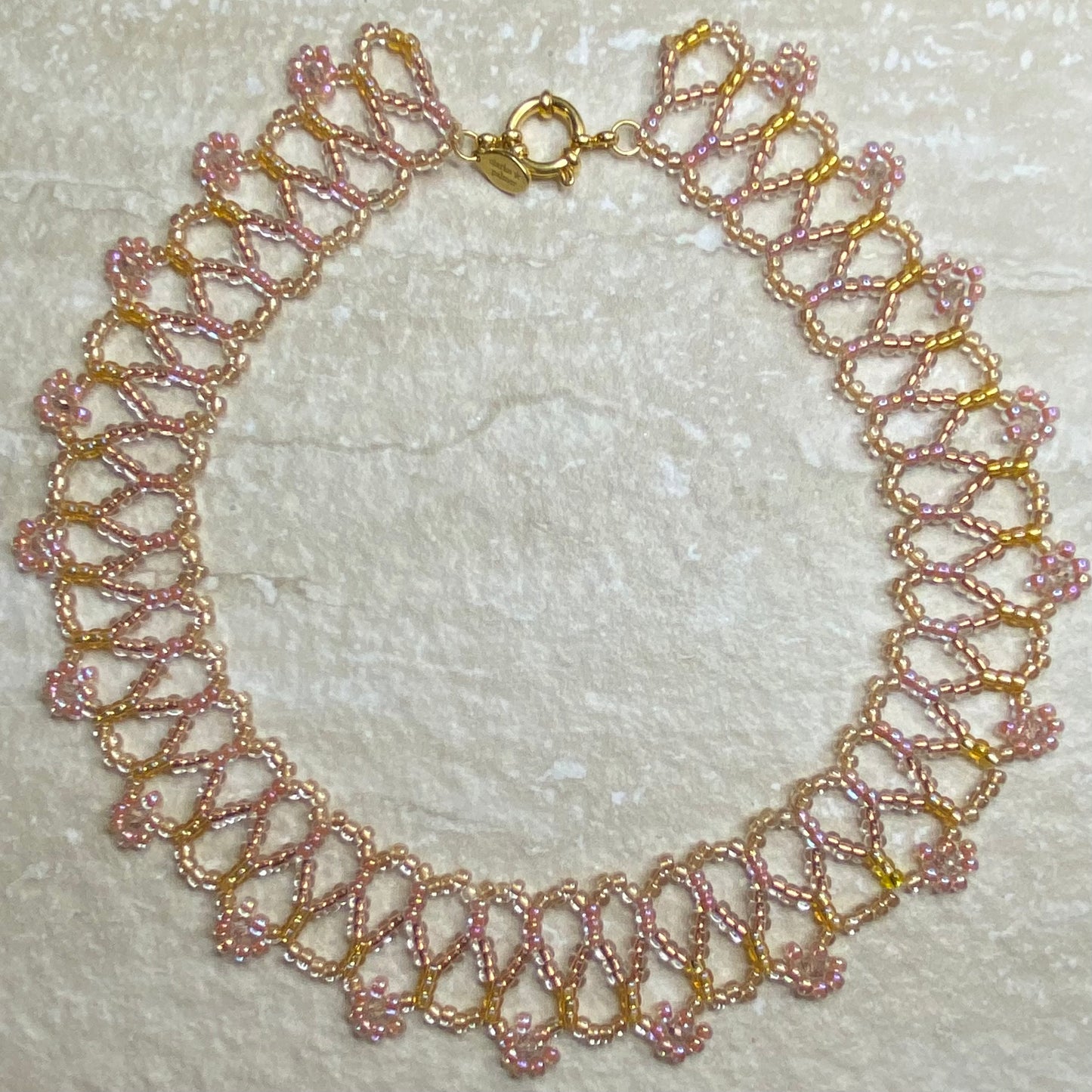 Rosy Glow Daisy Lattice Necklace