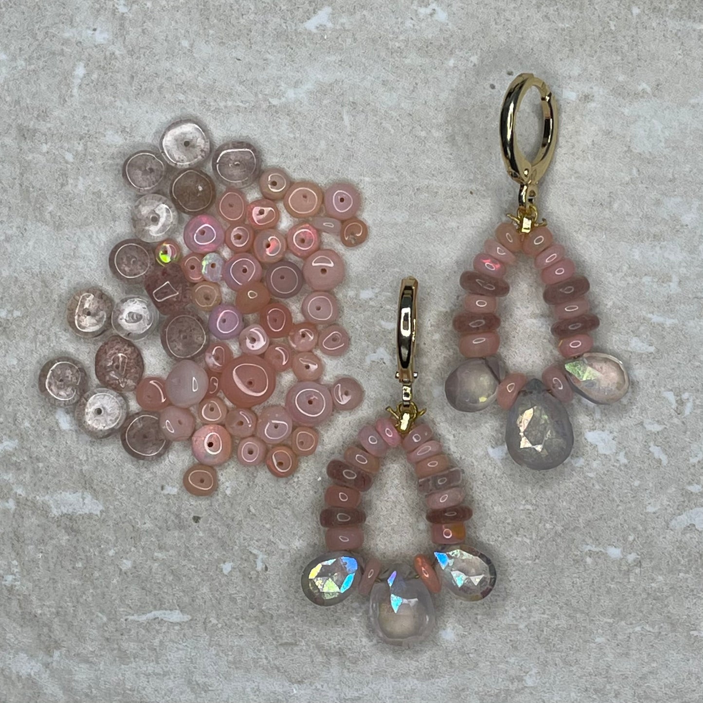 'Angel' Opal and Quartz Earrings