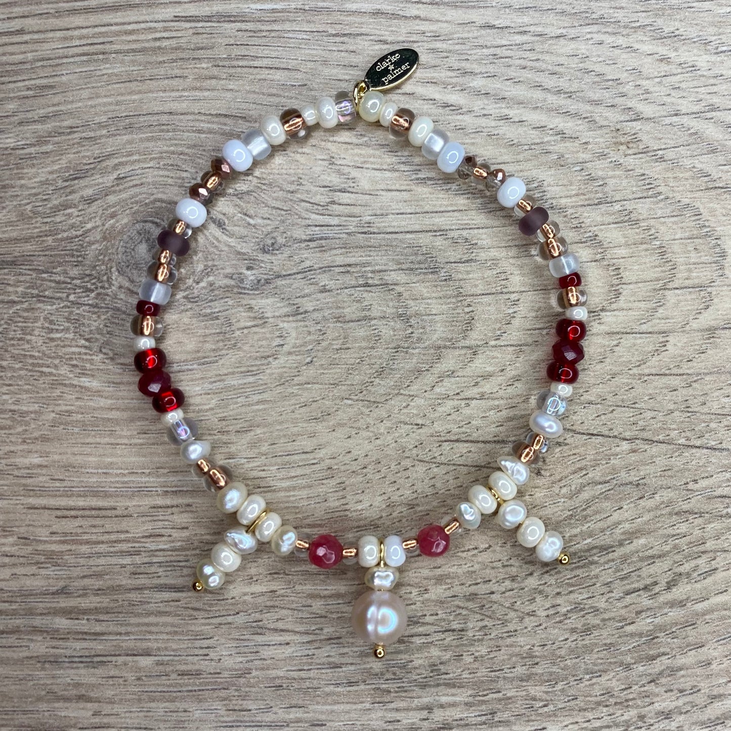 Love Collection Pearl, Garnet and Ruby Bracelet