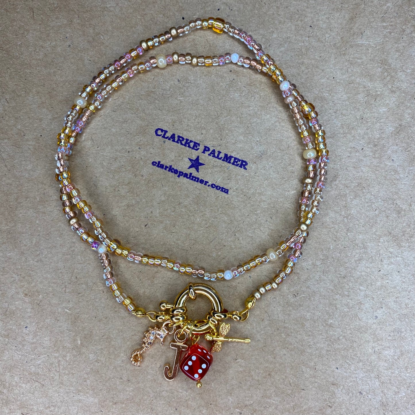 Rosy Glow Clasp Charm Necklace