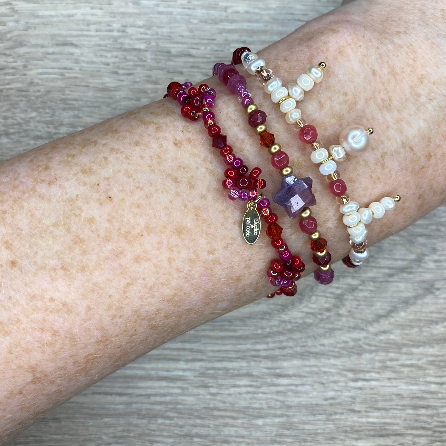 Love Collection Pearl, Garnet and Ruby Bracelet
