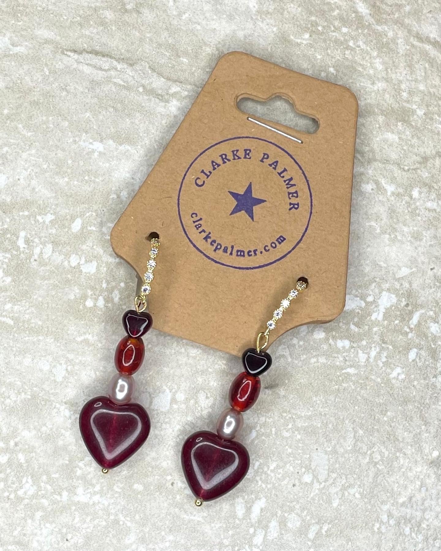 Love Collection Chalcedony Heart Drop Earrings