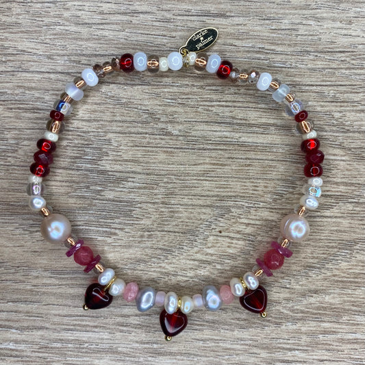 Love Collection Heart and Pearl Bracelet