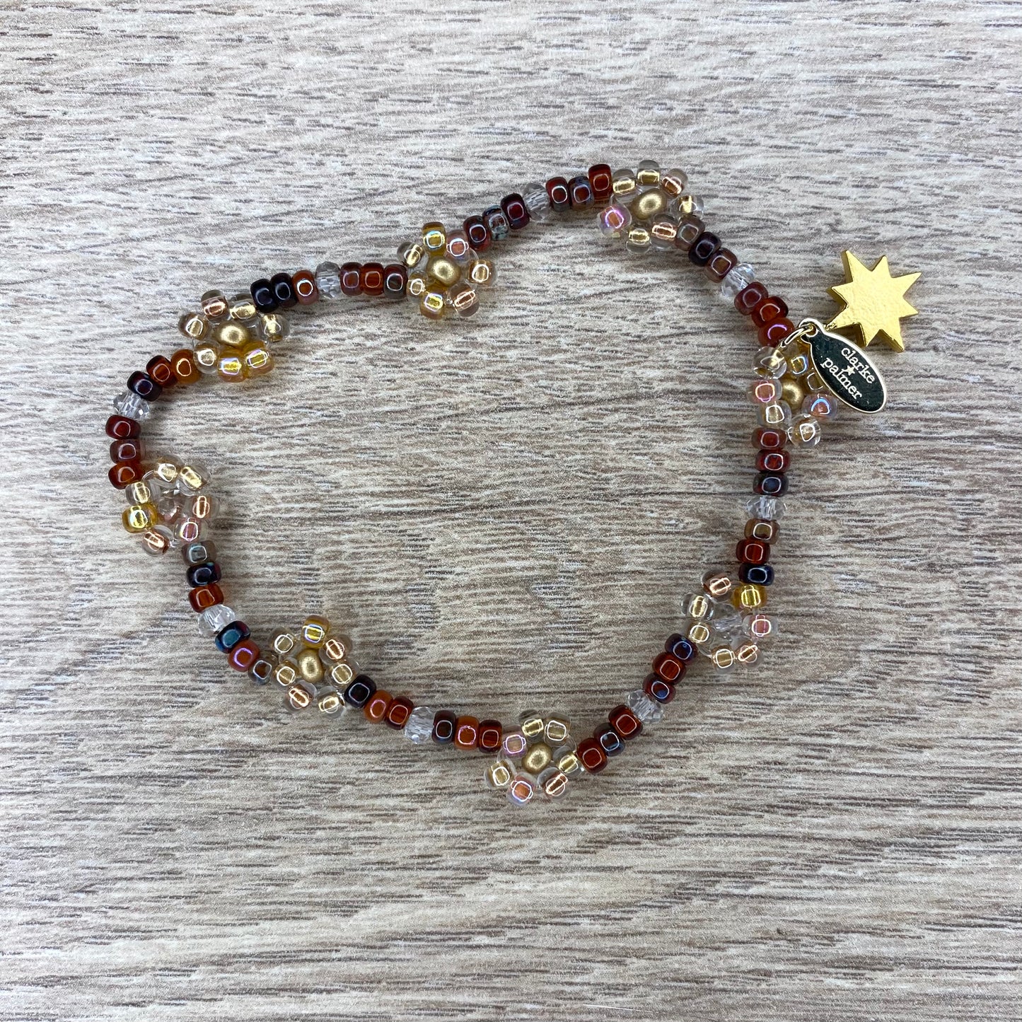 Leopard Daisy Beaded Bracelet