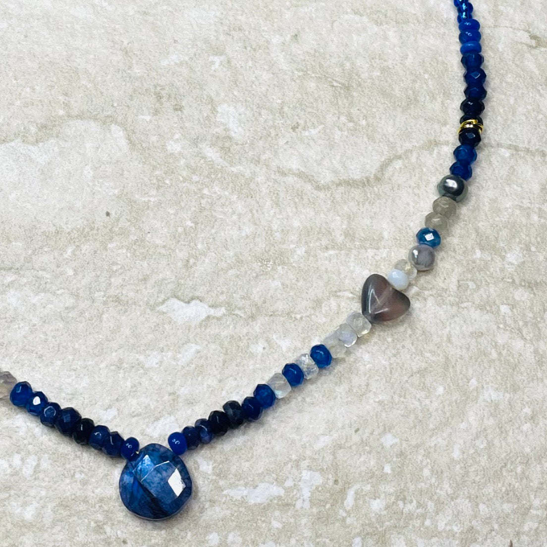 Moonlit Midnight Heart Necklace