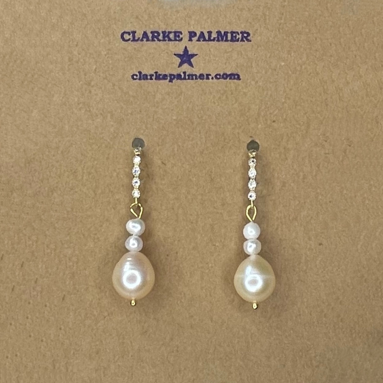 Love Collection Drop Pearl and CZ Earrings