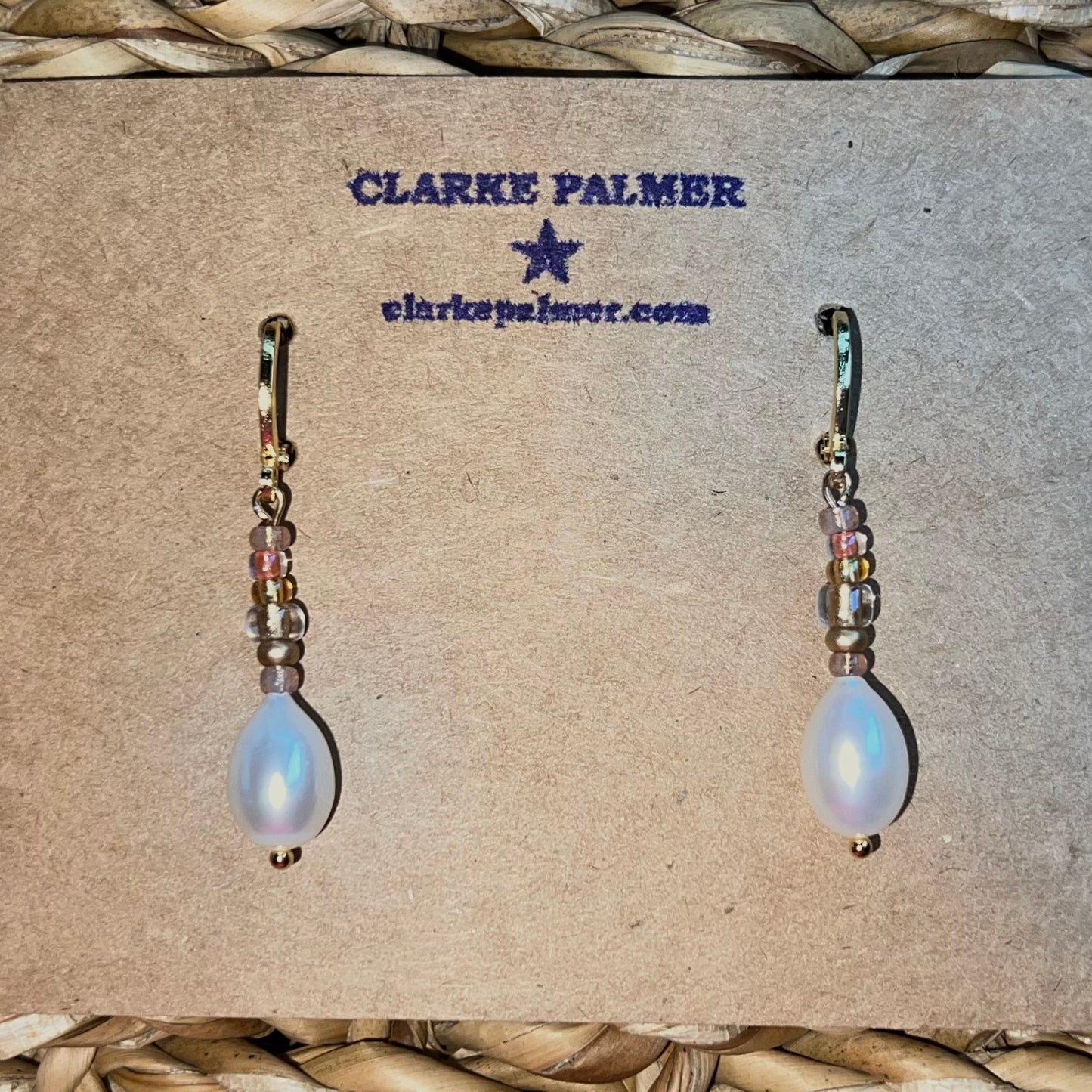 Pearl and bead Drop Earrings