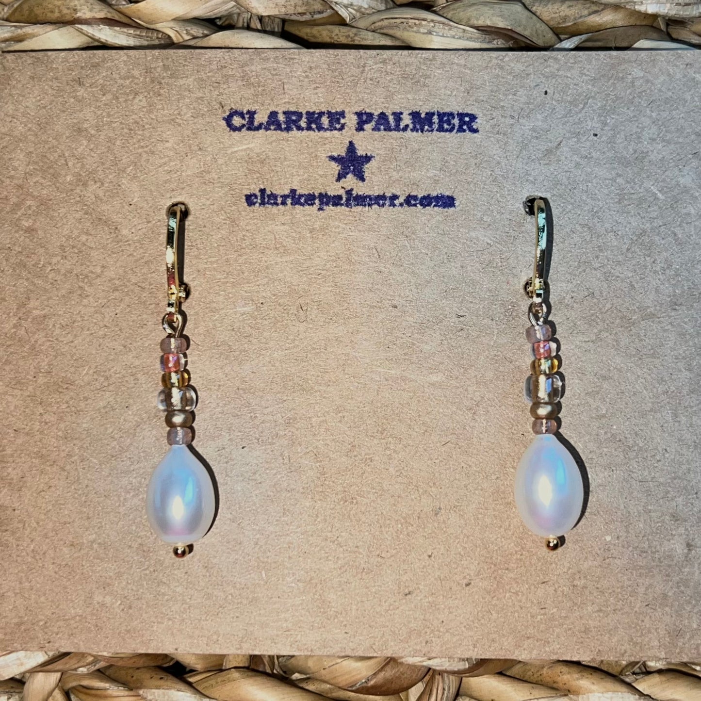 Pearl and bead Drop Earrings