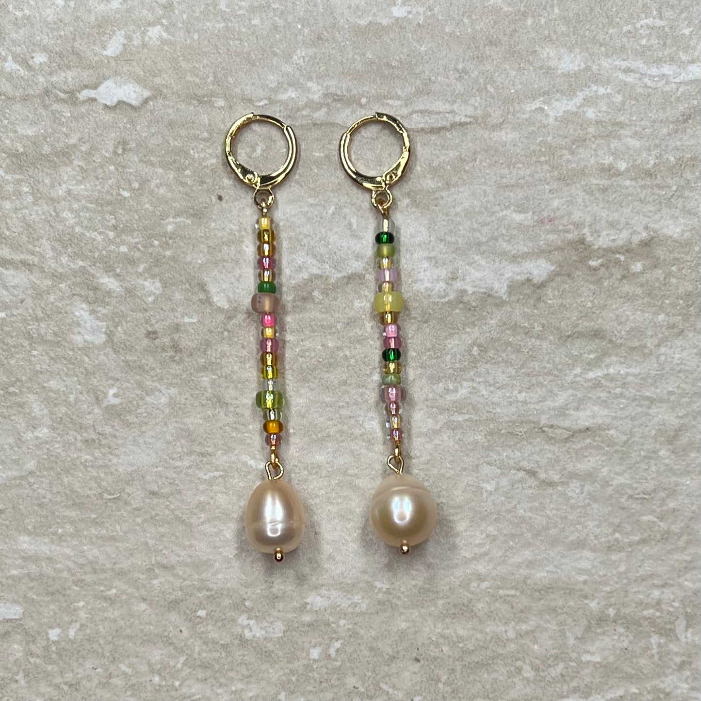 Pearl and bead Drop Earrings