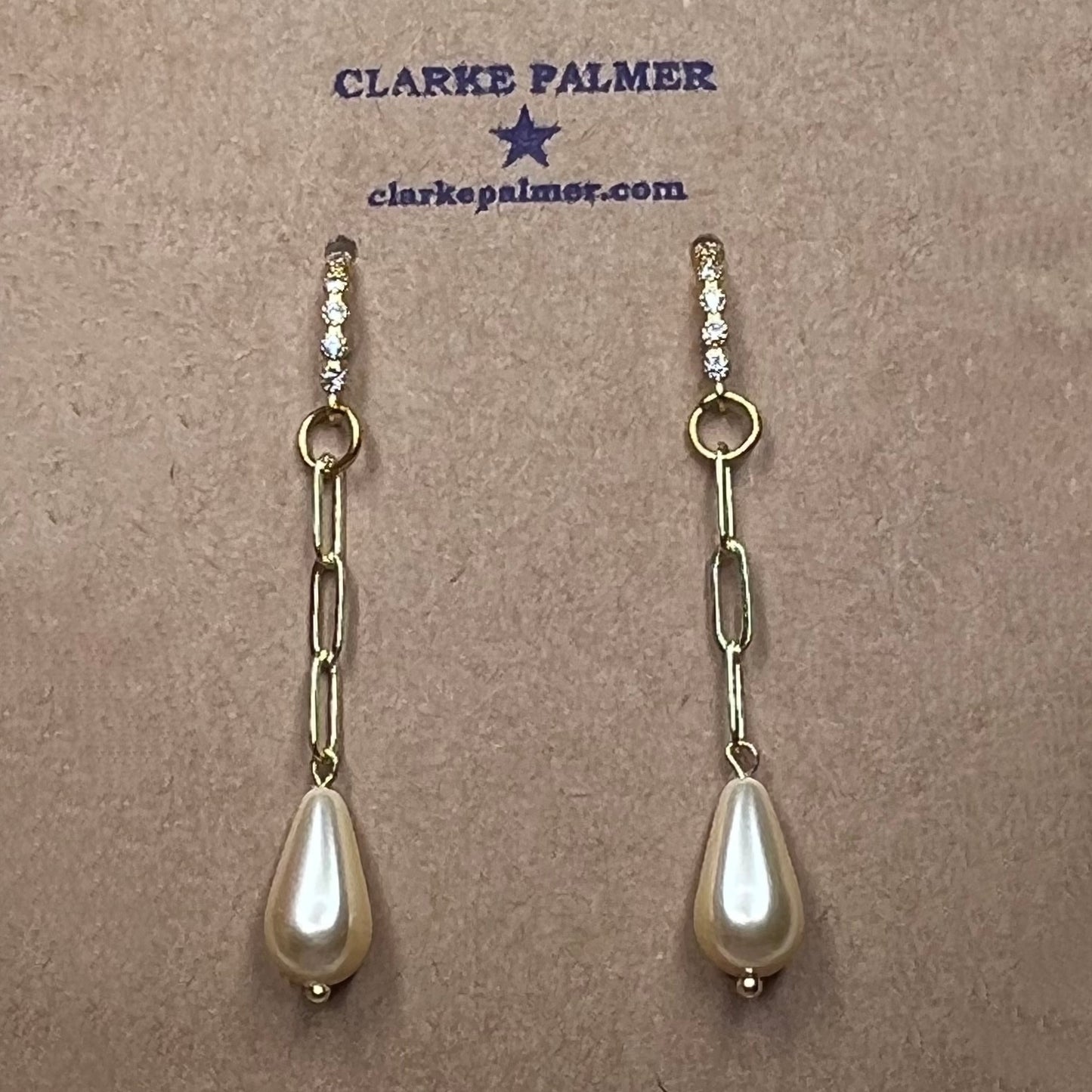 Pearl and Chain Drop Earrings