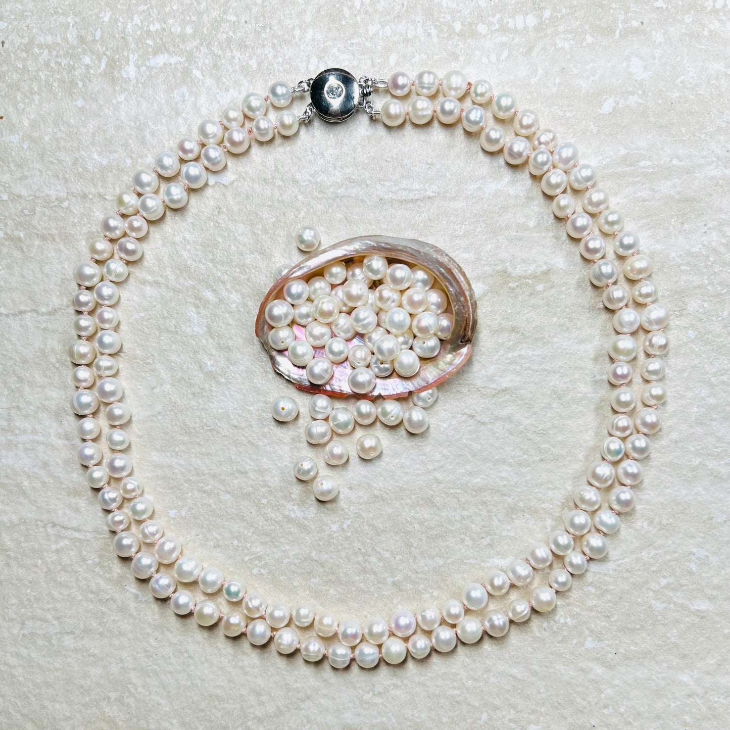 Classic Double Strand Pearl Necklace