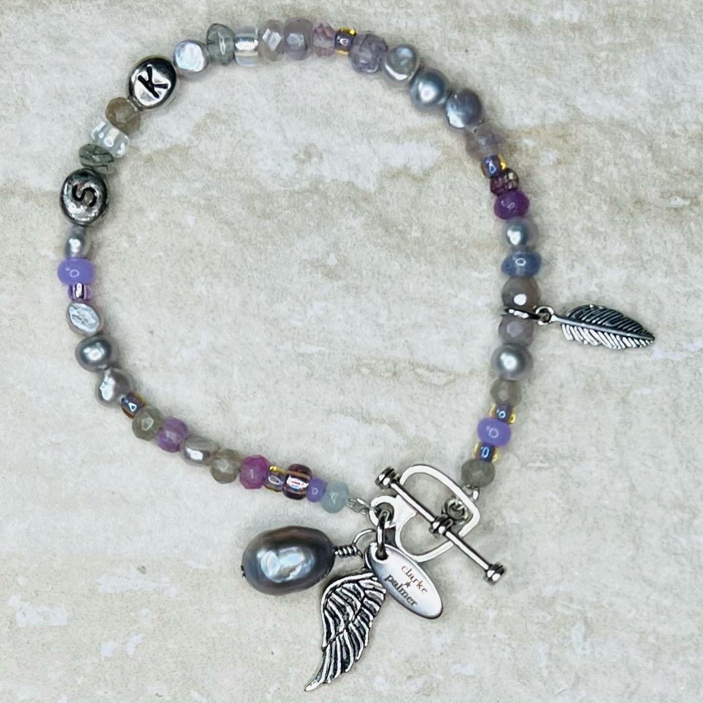 Platinum Pearl Charm Bracelet