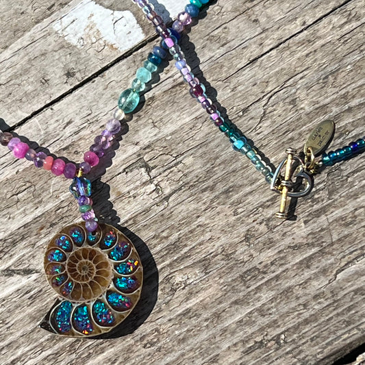 Ammonite Gemstone Beaded Necklace