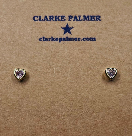 Heart Shaped Pink Stud Earrings