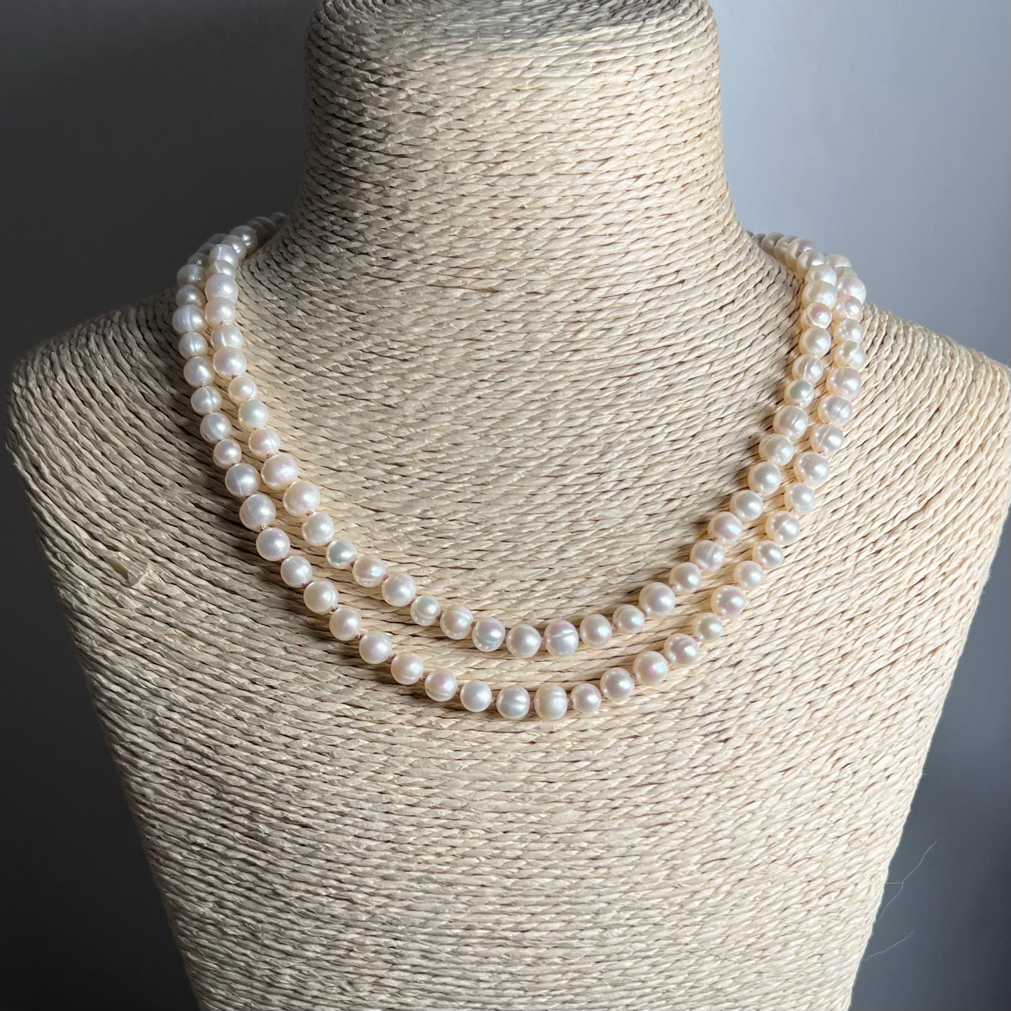 Classic Double Strand Pearl Necklace