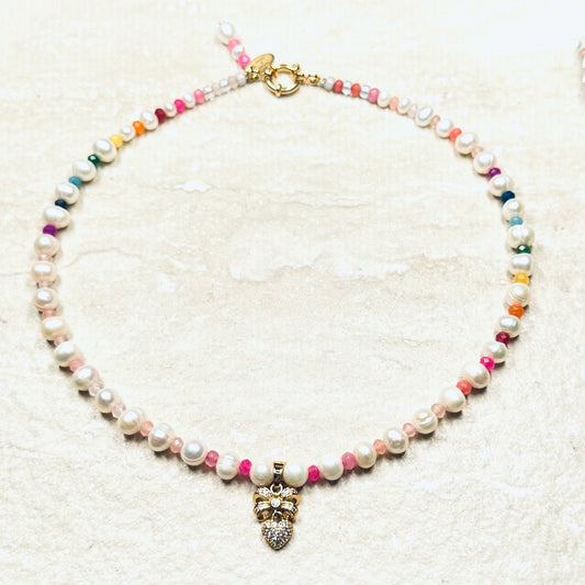 Marie Antoinette Macaron Pearl Necklace
