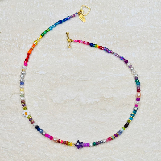 Neon Fantasy Precious Lucky Star Necklace