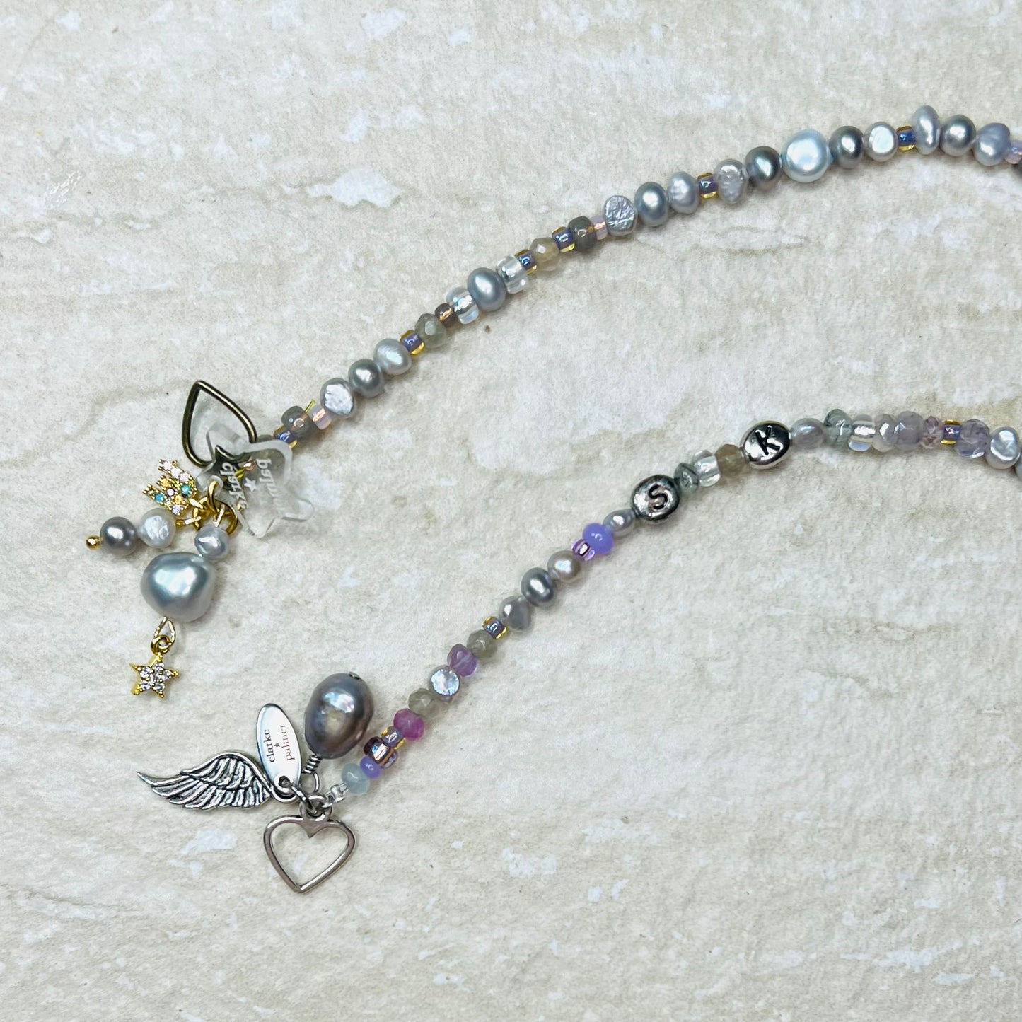 Platinum Pearl Charm Bracelet